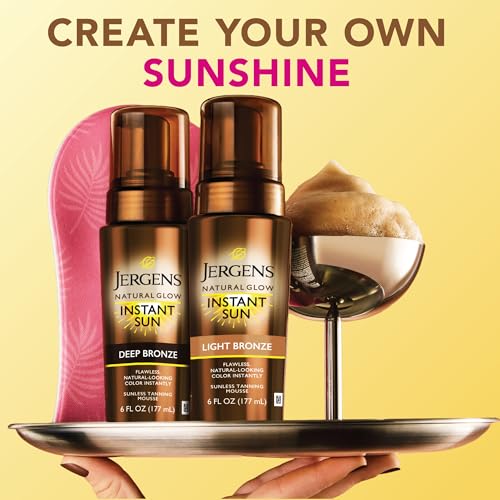 Jergens Natural Glow Self Tanner Mousse, Light Bronze Tan, 6 fl oz