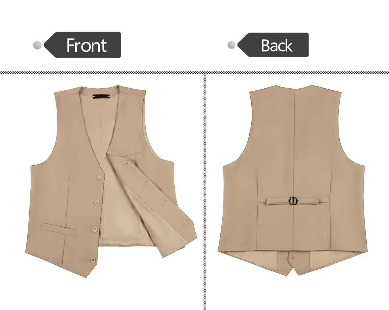 Formal Suits for Men Champagne Mens Suit 3 Pieces Tuxedo Suits Men's Wedding Dinner Suit Jacket Vest Pants Set Size M