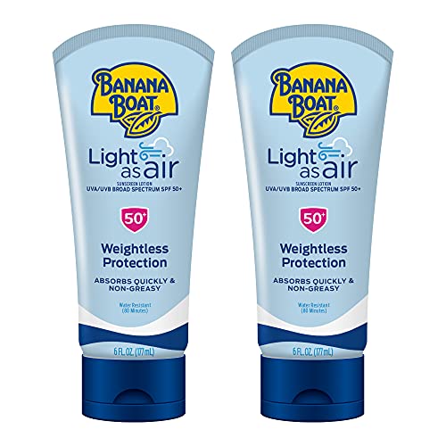 Banana Boat Light As Air Sunscreen Lotion SPF 50, 6 Fl Oz (2 Pack)