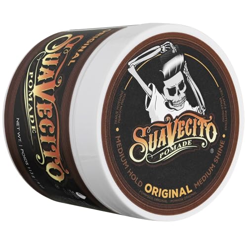 Suavecito Pomade Original Hold For Men 4 oz, 1 Pack - Medium Shine Water Based Wax Like Flake Free Hair Gel - Easy To Wash Out - All Day Hold For All Hairstyles