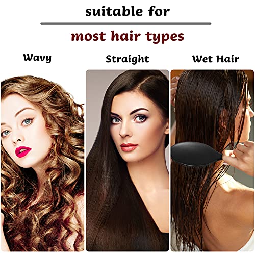 Geiserailie 2 Pcs Boar Bristle Hair Brush with Nylon Quill for Women Men