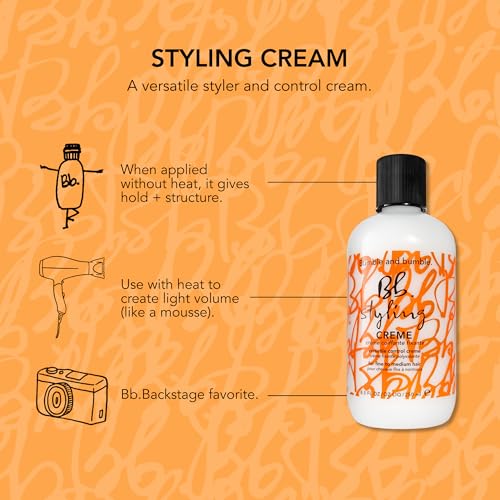 Bumble and bumble. Hair Styling Cream For Versatile Control | Builds Body, Creates Sleek Looks + Enhances Curls | Air Dry or Heat Style | For Fine to Medium Curly, Wavy, Straight Hair, 8.5 Fl Oz