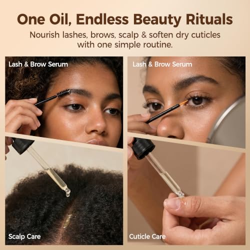 WM WESTERN MIRACLE Organic Cold Pressed Castor Oil with Lash & Scalp Care Kit, USDA Certified Pure Hexane Free Castor Oil for Brows, Lashes, Scalp & Nail Care, Amber Glass Bottle, 2 Fl Oz (Pack of 1)