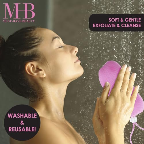 2pc Pink Exfoliating Soap Loofah - Soft & Gentle Body Scrubber Value Pack