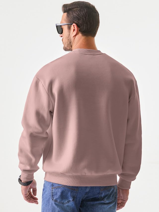 JMIERR Men's Sweatshirt Crewneck Pullover Sweatshirt Men Fall Winter Long Sleeve Midweight Casual Tops, US43(L), Purple
