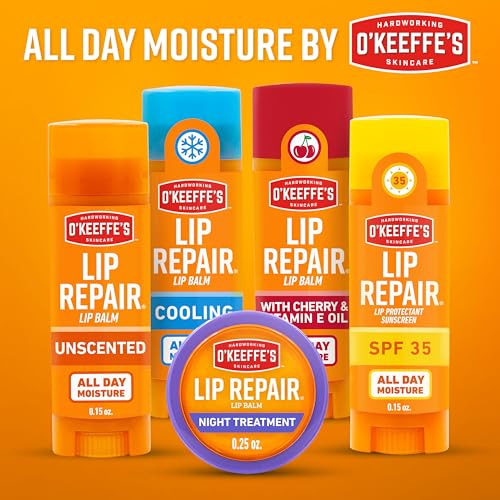 OKeeffes Lip Repair Balm, Cooling Relief for Cracked Lips, Twin Pack