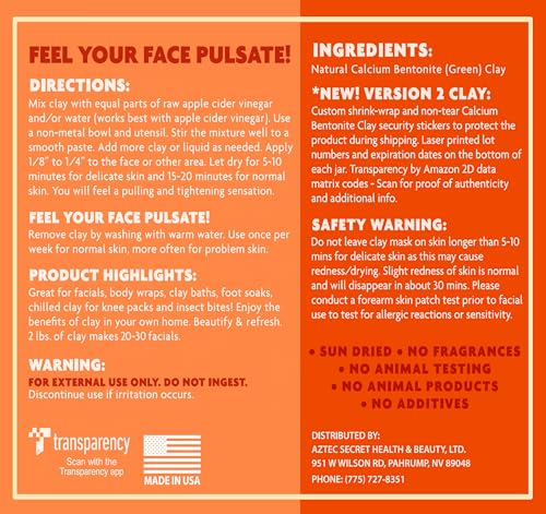 Aztec Secret - Indian Healing Clay 10oz Jar - Deep Pore Cleansing Facial & Body Mask – The Original 100% Natural Calcium Bentonite Clay