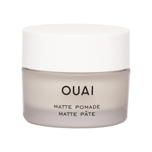 OUAI Matte Hair Pomade - Styling Paste for Moldable Hold, Texture, Separation & Frizz Control - Leaves Matte Finish for Cool Yet Casual Hair - Paraben Free Hair Styling Products (1.7 Oz)