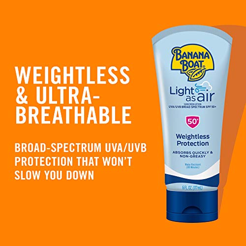 Banana Boat Light As Air Sunscreen Lotion SPF 50, 6 Fl Oz (2 Pack)