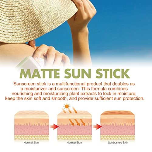 Matte Sun Stick Mugwort + Camelia Korean Sunscreen Stick for Face Moisturizer with SPF 50+ PA+++ Matte Sunscreen for Face & Body Non Greasy, No White Cast （18g/0.63oz）