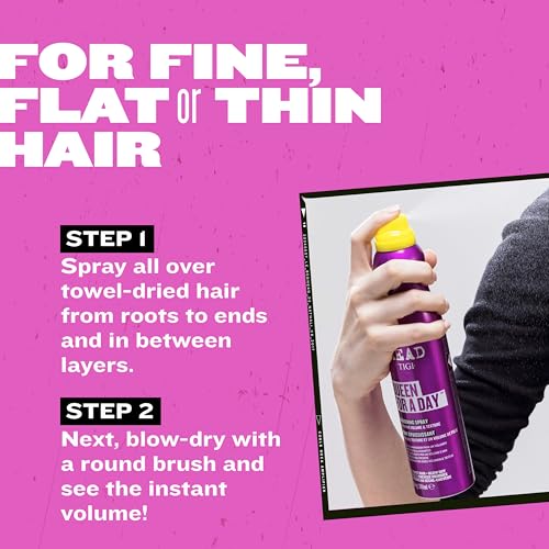 TIGI Bed Head Volumizing Hair Spray, Queen For A Day, for Thickening and Texturizing Fine Hair, 10.5 oz
