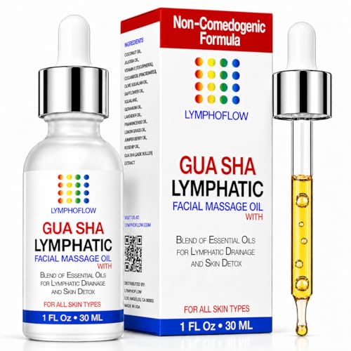 Bruizex Lymphatic Drainage Oil for Face &Neck Massage,Coconut & Jojoba,1Oz