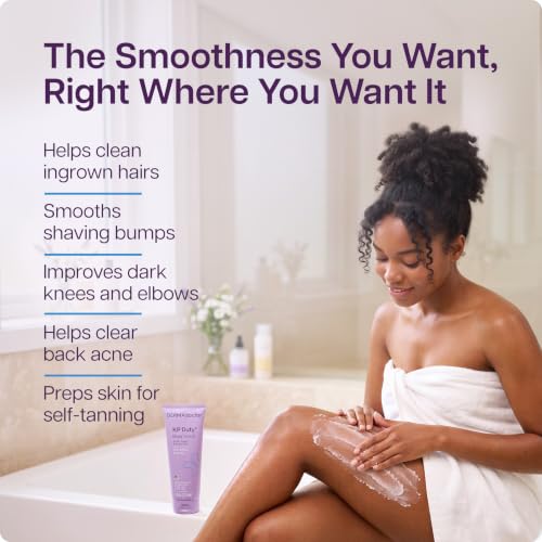 DERMAdoctor KP Bump Eraser Body Scrub with 10% AHAs + PHAs for Keratosis Pilaris, Dry, Rough, and Bumpy Skin, Dermatologist Formulated Exfoliating Body Scrub with Glycolic and Lactic acids - 8 Fl oz
