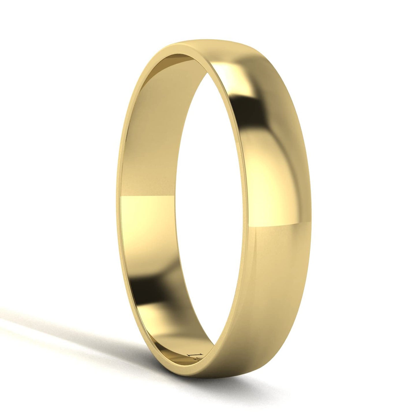 LANDA JEWEL Unisex Solid 14k Yellow Gold 4mm Comfortable Traditional Highly Polished Wedding Ring Plain Band (9)