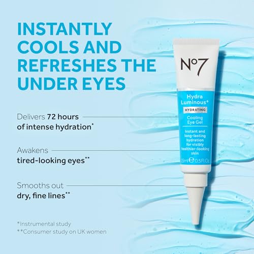 No7 HydraLuminous+ Cooling Under Eye Gel, 0.5 Fl Oz