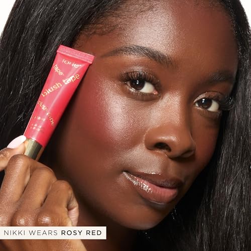 tarte blush tape satin liquid blush – Blendable Buildable Makeup with Mineral Pigments, Mango & Shea Butters for Lightweight Hydrating Smooth Finish, Vegan & Cruelty-Free, full size, rosy red