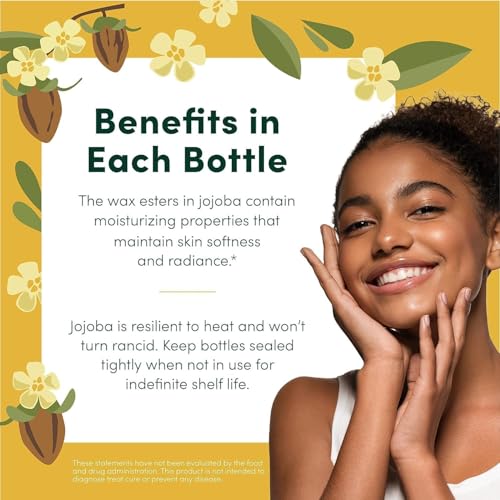 HobaCare Organic Jojoba Baby Oil with Pump – 100% Pure Natural Unrefined Unscented Cold Pressed Jojoba Oil for Baby Hair, Infant Skin, Body Care (4.22 oz)