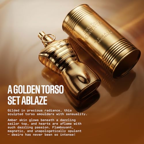 Jean Paul Gaultier Le Male Elixir Absolu Parfum Intense - Long Lasting Woody Spicy Cologne for Men with Plum, Lavender & Tonka Bean - Luxury Cologne Spray, 6.8 oz