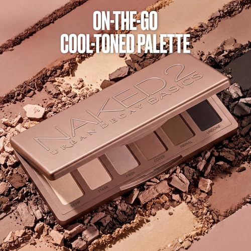 URBAN DECAY Neutral Matte Eyeshadow Bundle - Naked 2 Basics Eye Palette (Taupe & Brown Mattes) + Waterproof Eyeshadow Primer Potion Original - Crease-free Makeup Look