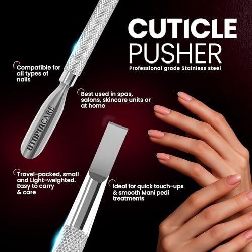 Utopia Care Cuticle Pusher Tool & Spoon Nail Cleaner