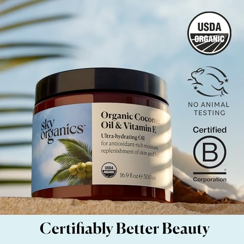 Sky Organics Organic Coconut Oil & Vitamin E 16.9oz - Ultra-Hydrating Oil
