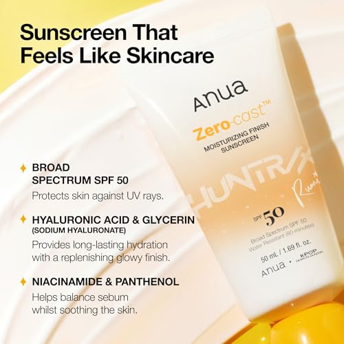 Anua Zero-Cast Moisturizing Sunscreen SPF 50, 1.69 fl oz