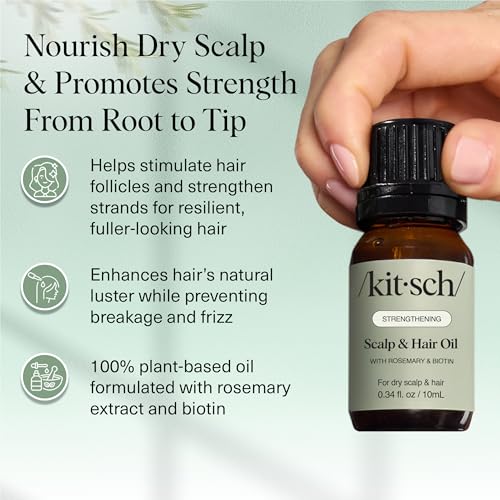 Kitsch Rosemary Oil for Hair Growth -With Castor Oil, Biotin & Jojoba- 10mL