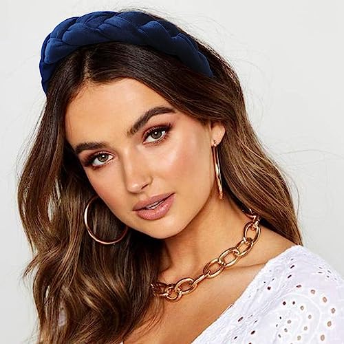 DRESHOW Braided Headbands for Women Velvet Hair Hoop Elastic Criss Cross Hair Bands Accessories