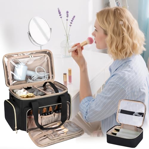 GDNasist Large Makeup Bag, Portable Travel Makeup Bag Organizer