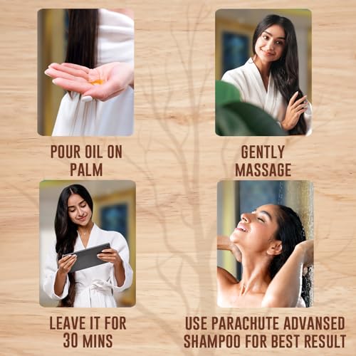 Parachute Advansed Ayurvedic Coconut Hair Oil with Basil (Tulsi), Aloe vera, Flax seed, Gooseberry (Amla) |25 Ayurvedic Ingredients | Controls Hair Fall, Dandruff, Indian Hair Oil |10.1 Fl.oz