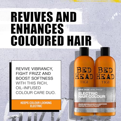 TIGI Bed Head Urban Antidotes Colour Goddess Shampoo and Conditioner Set for Dyed Hair, Color Protectant Hair Care Duo, 25.35 fl oz.