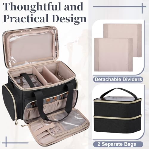 GDNasist Large Makeup Bag, Portable Travel Makeup Bag Organizer