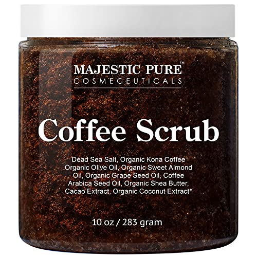Majestic Pure Arabica Coffee Body Scrub, Exfoliating Polish, 10 Oz