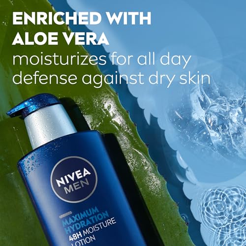 NIVEA MEN Maximum Hydration Lotion, 48-Hour Body Moisturizer, 16.9 FL OZ