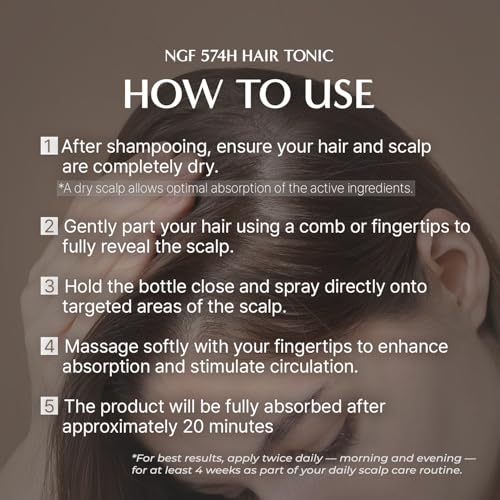 CELONIA NGF 574H Hair Tonic, Korean Primed Bio Stem Cell Hair And Scalp Treatment Serum For Hair Growth And healthy Scalp, Non Greasy Non Oily, Anti Hair Loss, Reduce Flaky Itchy And Dry Scalp 50ml