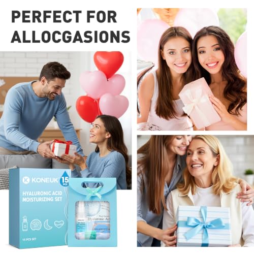 15 Pcs Skincare with Facial Mask, Eye Mask, Face Mist, Lip Mask, Headband