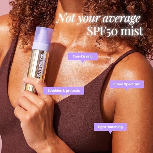 Naked Sundays SPF 50 Shimmer Sunscreen Setting Mist Golden Glow, 75ml