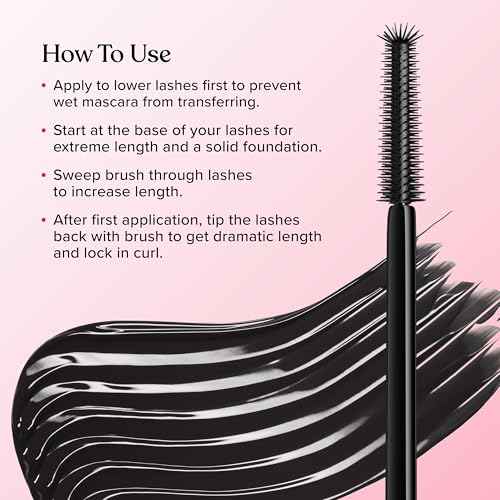 Too Faced Ribbon Wrapped Lash Mascara | Extreme-Length Tubing Mascara + 24-Hour Volume & Curl | Flake-Resistant, Smudge-Proof, Clump-Free Formula, Lash Extension Effect, Black, 0.27 Fl Oz
