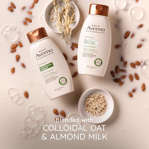Aveeno Oat Milk Blend Moisturizing Shampoo, Ultra-Hydrating, for Dry, Damaged Hair, 12 fl oz