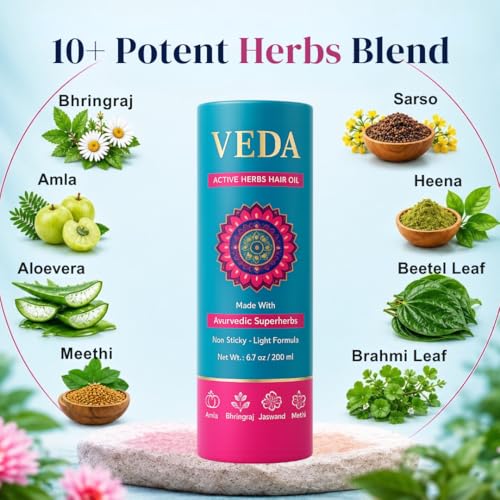 VEDA Active Herbs Hair Oil | Hair Growth Oil | Infused with Herbs | 200ml