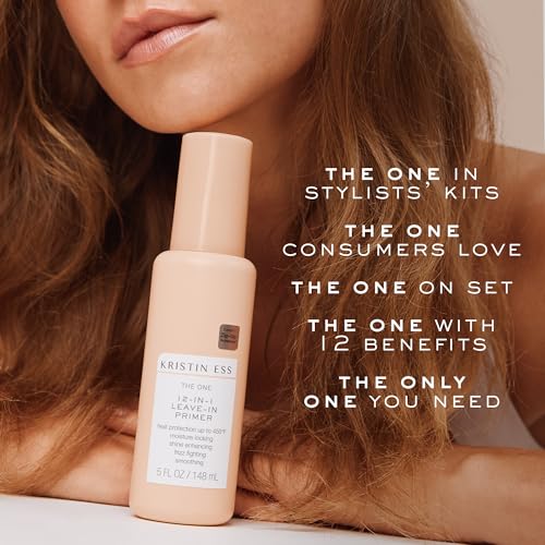 Kristin Ess 12-in-1 Leave-In Conditioner & Heat Protectant Spray – Heat Protection 450°F - Blow Dry + Flat Iron Dry Damaged Hair Protect + Repair - Anti-Frizz Detangler - Color Safe Heat Protectant