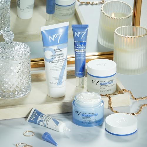 No7 Lift & Luminate Cleansing & Exfoliating Face Wash, 3.3 Fl Oz