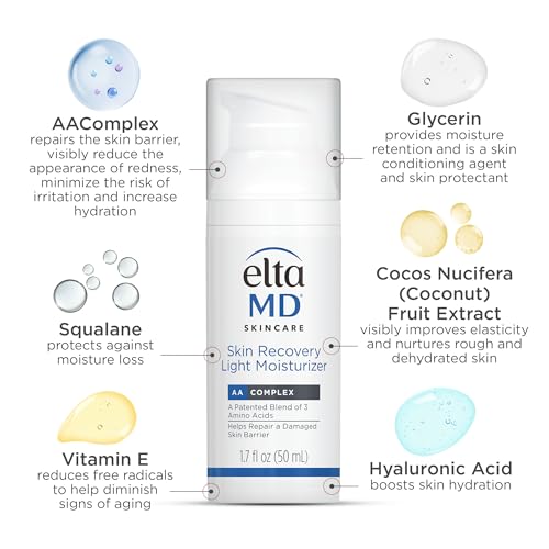 EltaMD Skin Recovery Light Face Moisturizer for Dry Skin, Oil Free, 1.7 oz