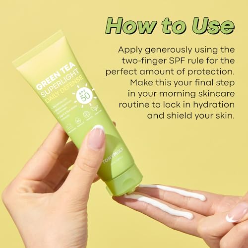 TONYMOLY Green Tea Face Sunscreen SPF 50+ PA++++, No White Cast, 1.69 fl oz