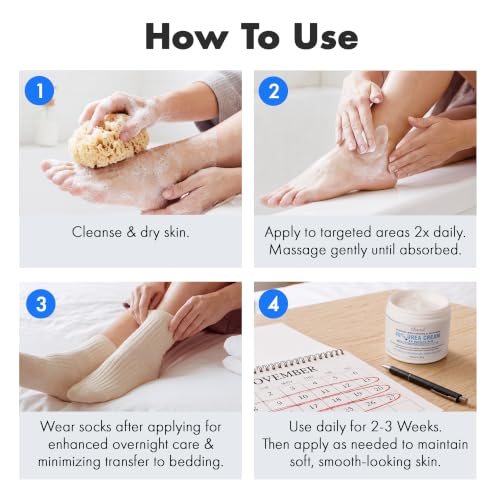 Ebanel Urea Cream 40% plus Salicylic Acid 2% for Dry Cracked Feet Skin