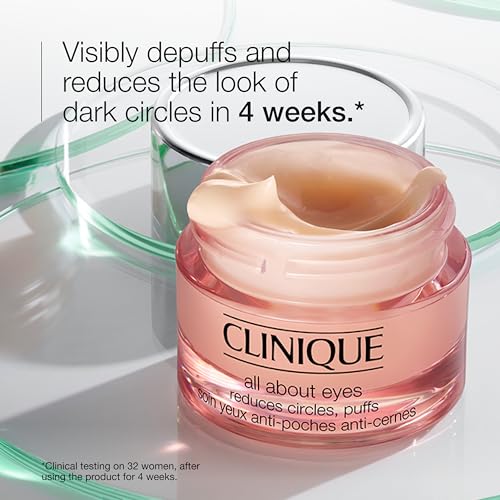 Clinique All About Eyes Lightweight Eye Cream With Vitamin C | Hydrating, Brightening, Depuffing + Dark Circle Reducing, 1 Ounce