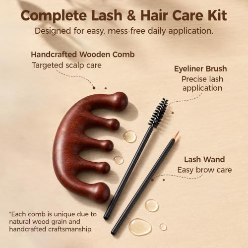 WM WESTERN MIRACLE Organic Cold Pressed Castor Oil with Lash & Scalp Care Kit, USDA Certified Pure Hexane Free Castor Oil for Brows, Lashes, Scalp & Nail Care, Amber Glass Bottle, 2 Fl Oz (Pack of 1)