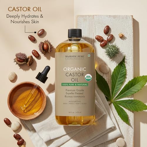 Majestic Pure USDA Organic Castor Oil - 16 Fl Oz