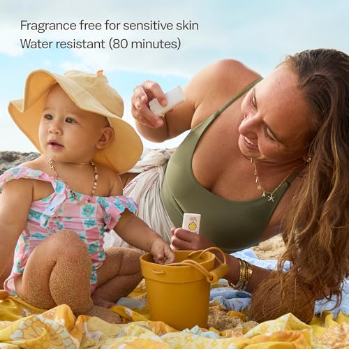 Sun Bum Baby Bum Mineral SPF 50 Sunscreen Stick - Hawaii 104 Act Compliant (Without Octinoxate & Oxybenzone) - UVA/UVB Face and Body Protection - Unscented for Sensitive Skin - Travel Size - 0.45 Oz