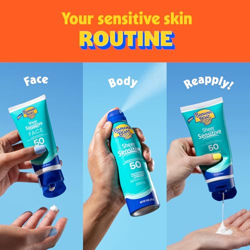 Banana Boat Sheer Sensitive Sunscreen Lotion SPF 50, 6 Fl Oz